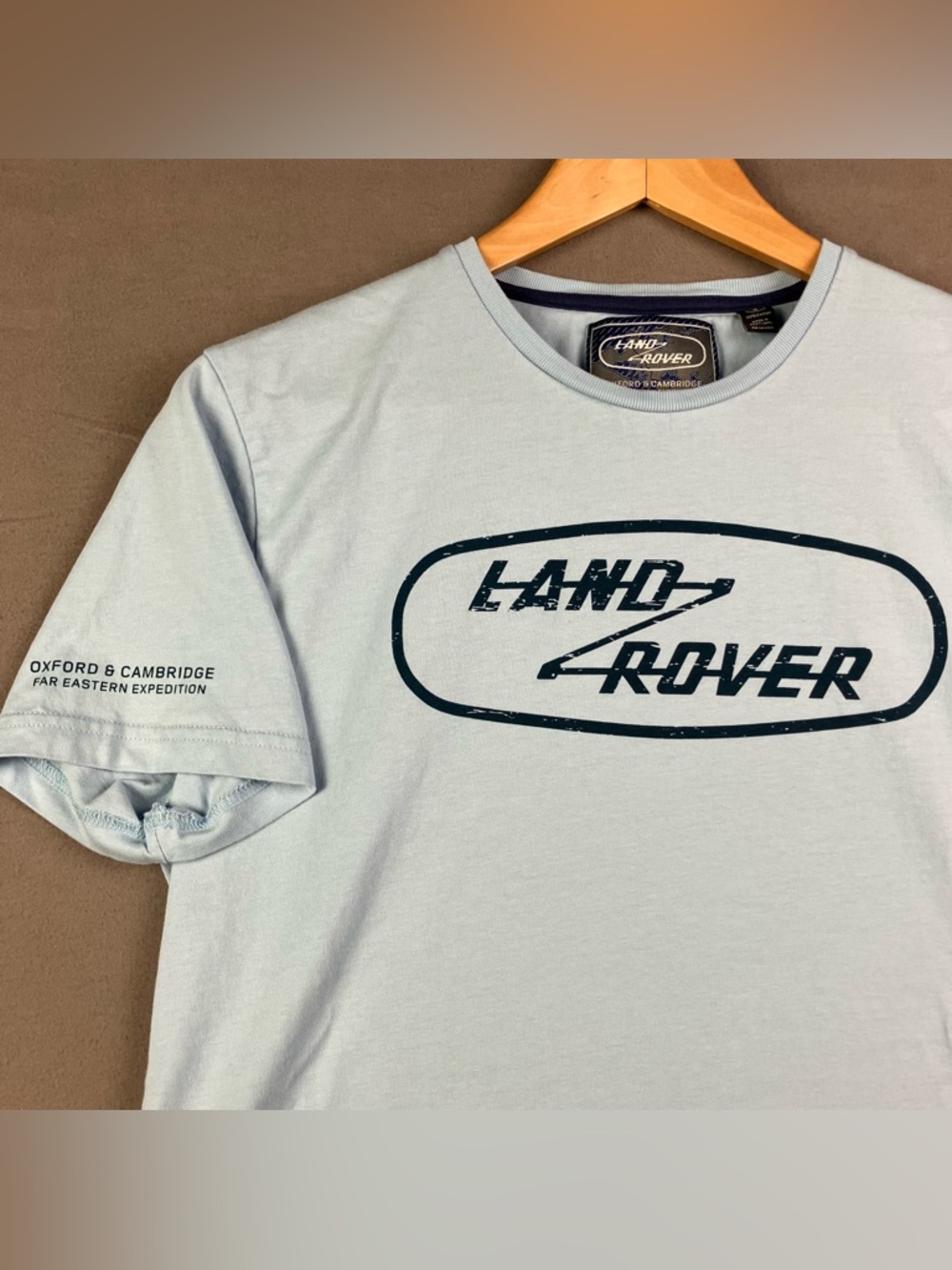 Land Rover Heritage Short Sleeve T Shirt Size Small Light Blue Oxford Cambridge